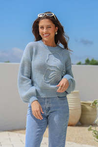 Cornelli Flower Knit - Blue