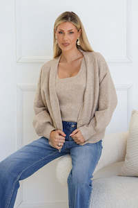 Grace Co: Audrey Twin Set - Mocha