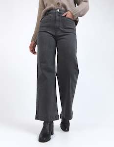 Jeans: Sarah Wide Leg Jean - Washed Black