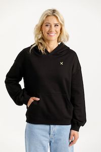 Alpine Elliot Hoodie - Black With Gold Cross