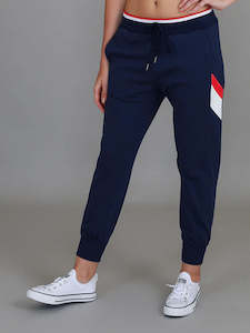 Sweatpants Joggers: Jorja 3S Banded sweat Pants - Navy