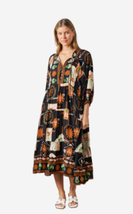 Boho Australia: Morse Dress - Black/Brown Print