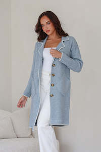 Tribecca 4 Button Coatigan - Blue