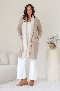 Tribecca 4 Button Coatigan - Mocha