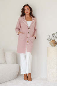 Tribecca 4 Button Coatigan - Blush
