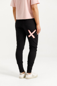 Homelee: Apartment Pants - Black With Blossom Berry Cross