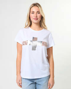 Stella And Gemma: Classic Tee - White Silver Crossing