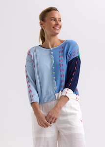 Cardigans: Thread Detail Cardigan - Blue