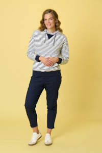 Albert Hoodie - Navy/White Stripe