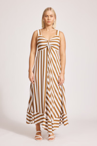 Treville Stripe Tank Maxi Dress - Caramel