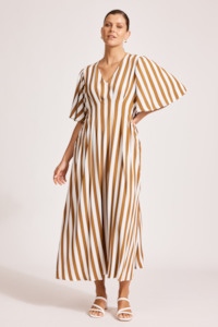 Eb Ive: Treville Stripe Maxi Dress - Caramel