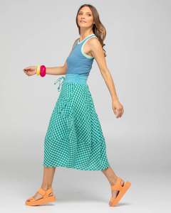 Skirts: Guru Skirts - Green Seersucker