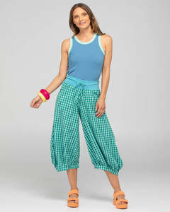 Guru Pants - Green Seersucker