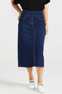Shelby Stretch Denim Skirt - Midnight Denim