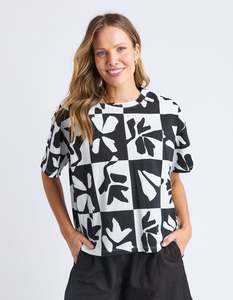 Splice Tee Shirt - Black/White Print