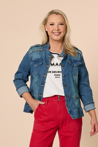 Military Denim Jacket - Denim