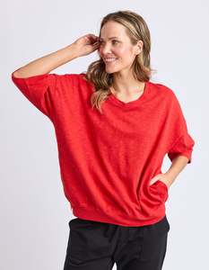 Elm: Mazie Vee Neck - Cranberry