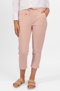 Clothing Sale: Elastic Waist 7/8 Pants - Soft Pink