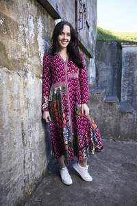 Prato Patch Dress - Merlot