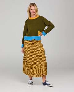 Guru Skirts - Mustard Seersuker