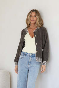 Maci Knit Cardigan - Chocolate