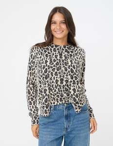 Stella And Gemma: Jackie Knit Cardigan - Leopard