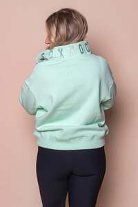 Sweats Hoodies: College Zip Crew - Mint