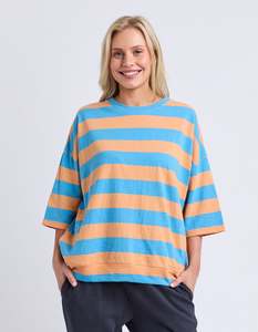 Sweats Hoodies: Mazie Block Stripe Sweatshirt - Blue