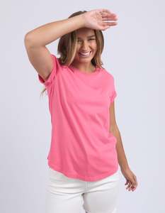 Tops: Manly Tee Shirt - Hot Pink