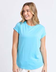Tops: Manly Tee Shirt - Aqua