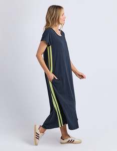 Dresses: Recovery Dress - Navy with Yellow
