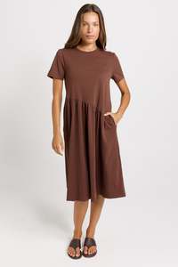 Ava Asymmetrical Dress - Chocolate