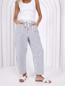 Carter Barrel Jeans - Navy Stripe