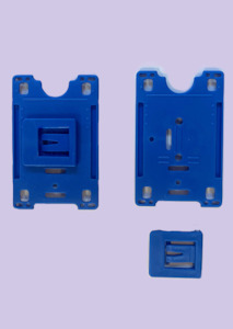 Products: Hard Plastic - Blue Single Sided Holder (Belt/Pocket Attachment) - Allcard Services NZ