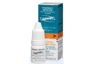 Products: Zaditen 0.25% Eye Drops