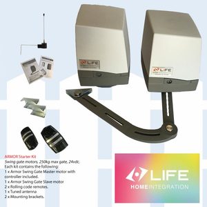 Products: Life Armor, 24v Double 2m Swing Gate Motors, Starter Kit