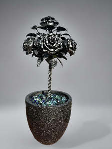 Forever Flowers: Steel Rose Topiary