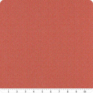 Christmas Fabrics: Lella Boutique Berry and Pine Yule Herringbone - Cranberry