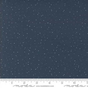 Christmas Fabrics: Elena Amo Purrfect Christmas Snow Dots - Midnight