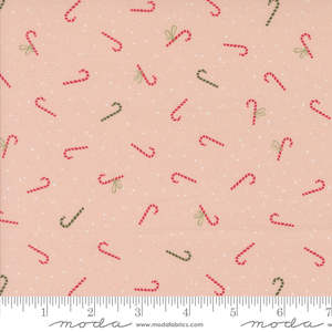 Christmas Fabrics: Elena Amo Purrfect Christmas Candy Canes - Bubblegum