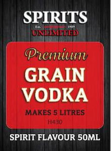 Spirits Unlimited Flavours: Spirits Unlimited Premium Grain Vodka - 50ml
