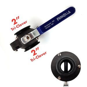 Fermzilla All Rounders: FermZilla Tri-Conical - 2" x 2" Tri-Clamp Butterfly Valve
