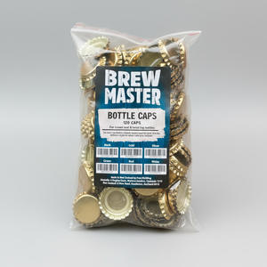 Brew Master Bottle Caps / Crown Seals - Gold - 120 Caps