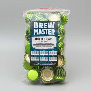 Brew Master Bottle Caps / Crown Seals - Green - 120 Caps