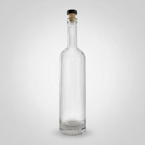 Spirit Bottles: Glass Spirit Bottle (Whisky Style) with Synthetic Stopper - 750ml