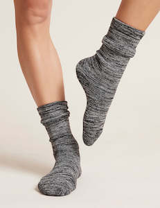 Sleepwear: Boody Chunky Bed Socks | Black Marl