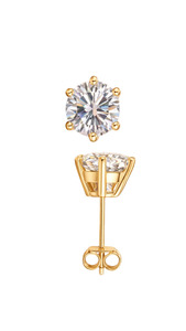 Earrings: Aurora Moissanite Studs 1 Carat - 18K Gold