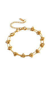 Bracelet: Hailey Knot Chain Bracelet - 18K Gold