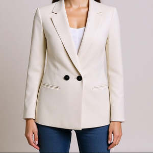 Blazer: Blake Stone Ruched Sleeve Blazer