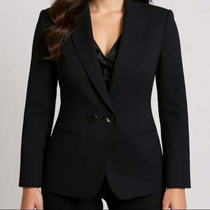 Blazer: Blake Black Ruched Sleeve Blazer